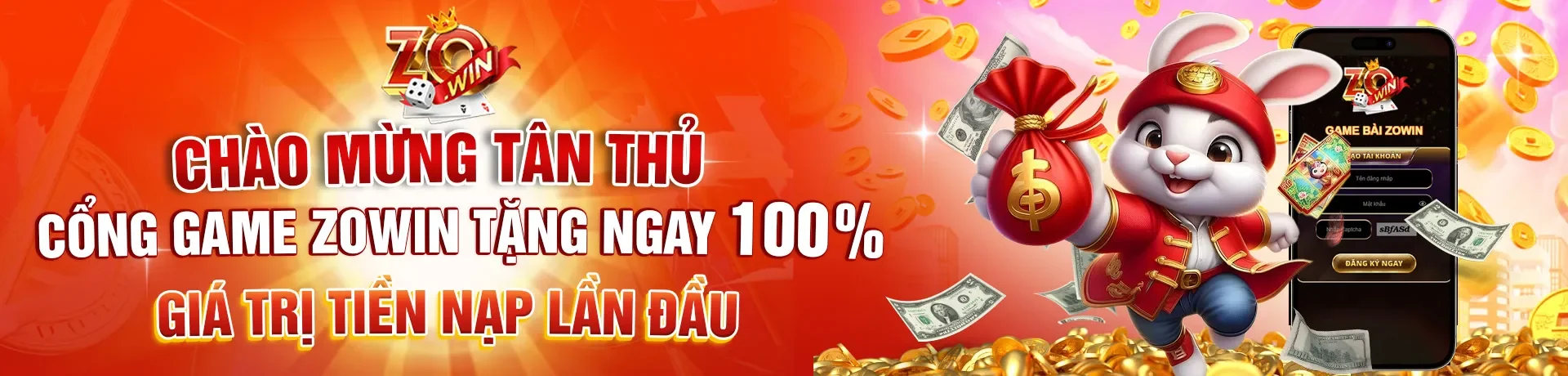 Zowin 9 Banner Zowin chào mừng tân thủ