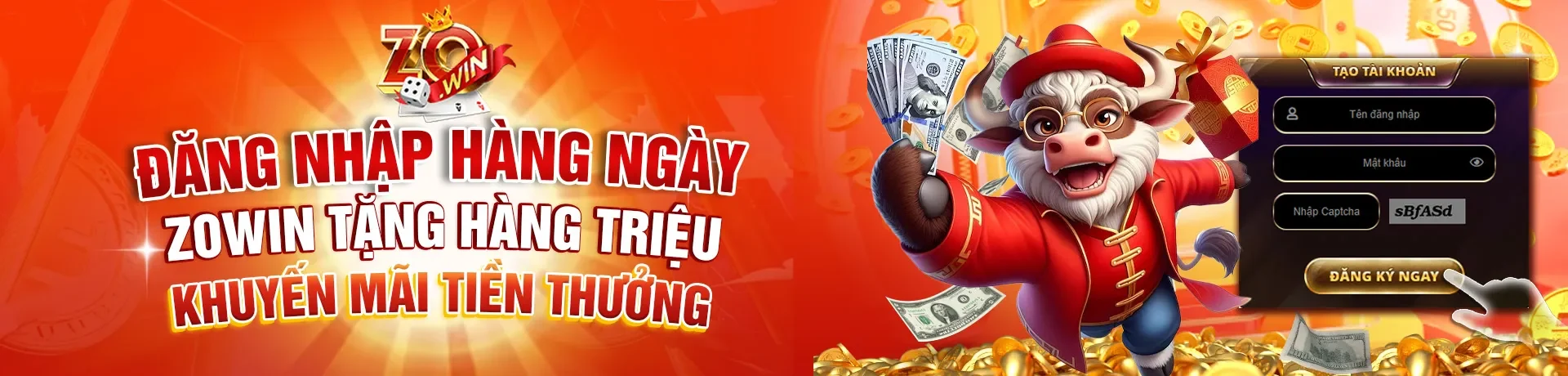 Zowin 10 Đăng nhập hàng ngày - Zowin tặng hàng triệu khuyến mãi tiền thưởng