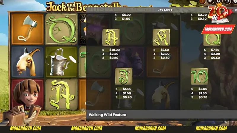 Khám Phá Vòng Quay Hũ Jack và Cây Đậu Thần Nhận Thưởng Khủng 4 Tính năng và biểu tượng trong game Jack và Cây Đậu Thần