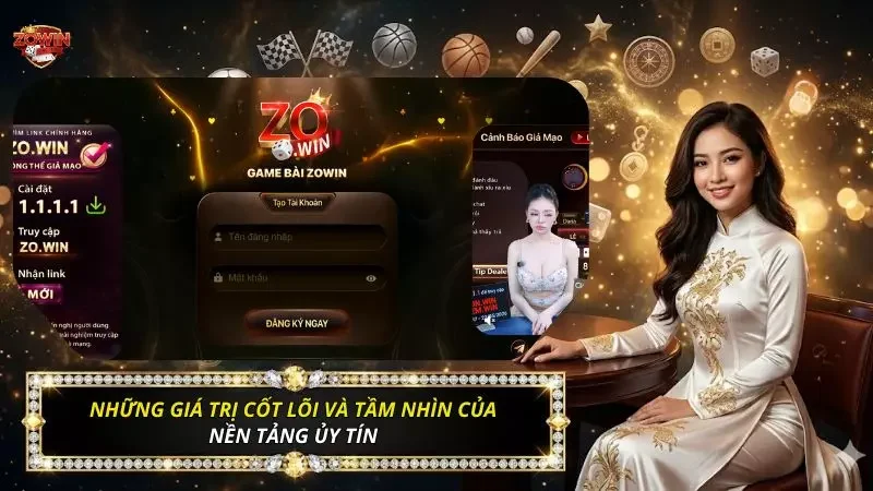 Giới Thiệu Zowin Và Quá Trình Phát Triển Thương Hiệu 2 Màn hình tạo tài khoản game bài Zowin với ô tên đăng nhập, ô mật khẩu và nút đăng ký ngay